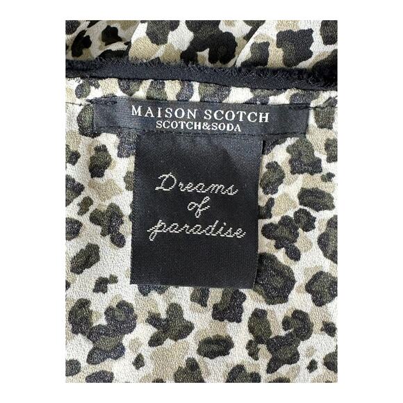 Maison Scotch & Soda Top Women 1 Small Dreams of Paradise Tan Black Sheer Dainty - Picture 7 of 10